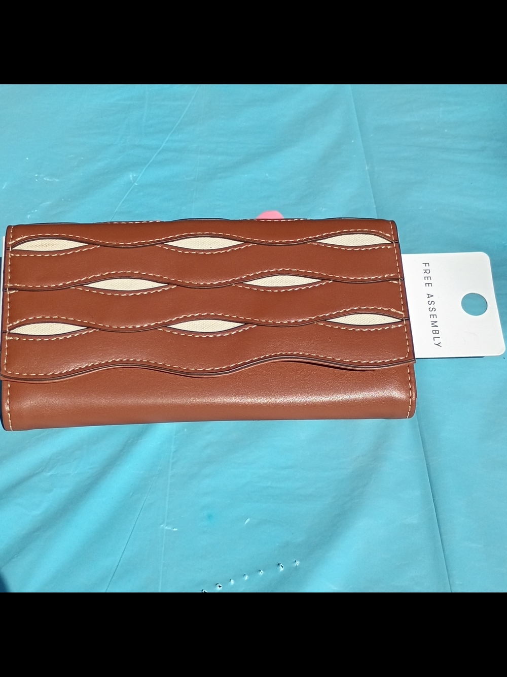 Free Assembly Tan Wave-Overlay Ladies Wallet